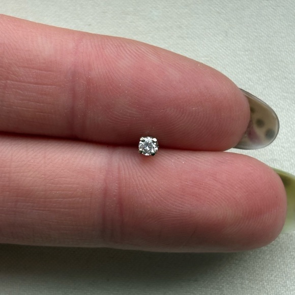 14k Diamond Solitaire Stud Earring - Single - Picture 4 of 8